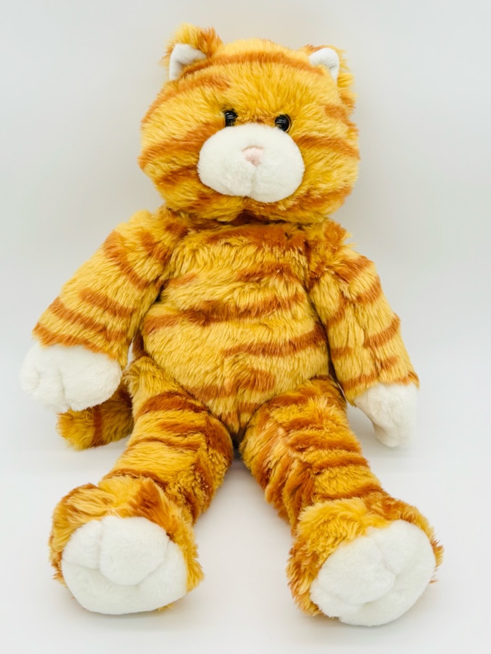 Build A Bear Orange Tabby Cat Plush Striped Stuffed Animal 16” Soft Toy BABW